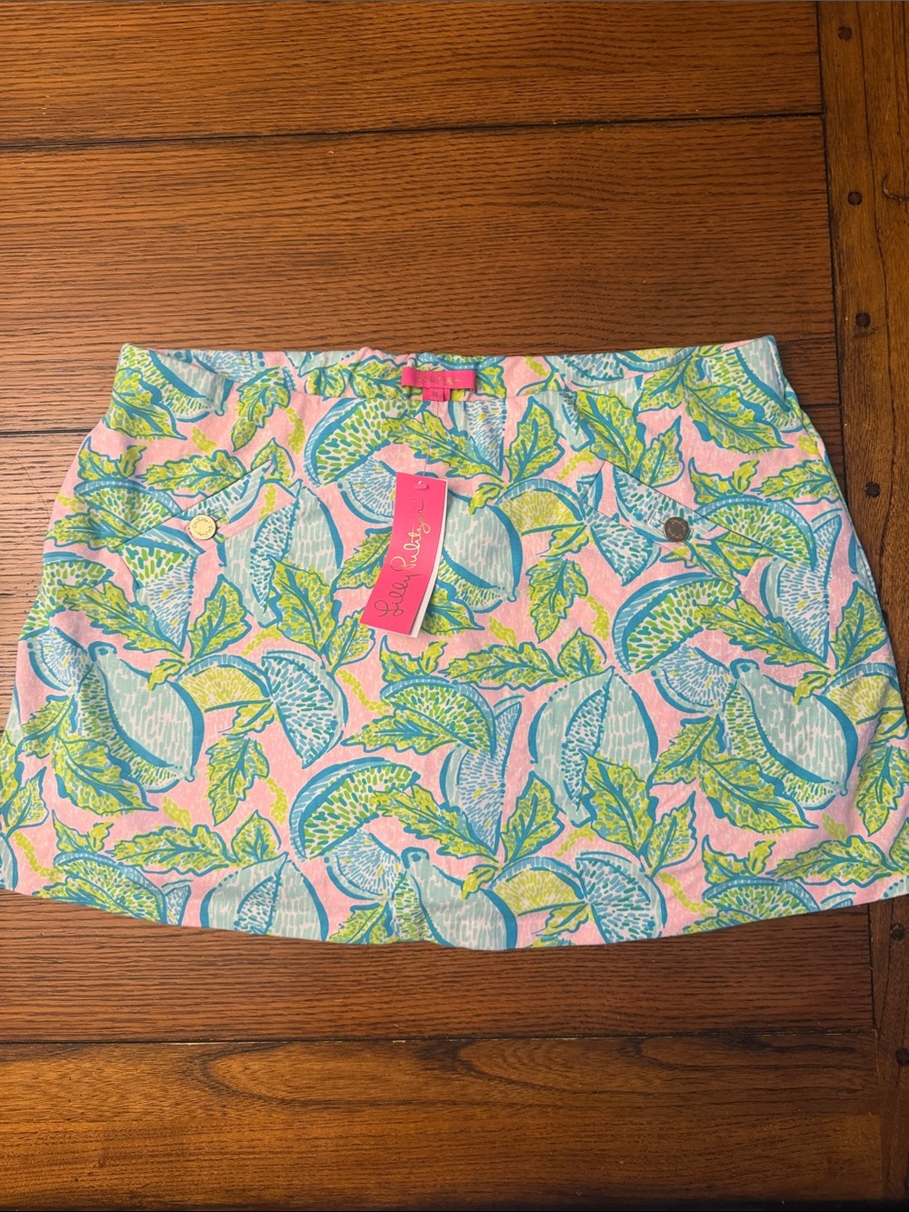 Lilly Pulitzer Pink Leaf-Print Mini Skirt